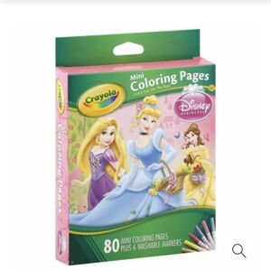 Crayola Disney Princess Mini Coloring Pages with Washable Markers - NEW